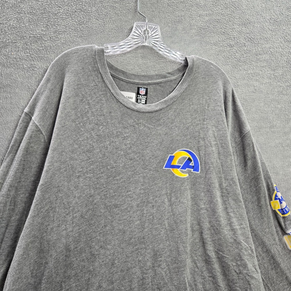 Los Angeles Rams Men Shirt 2XL Gray Logo Graphic Long Sleeve Pullover Tee - Picture 3 of 10